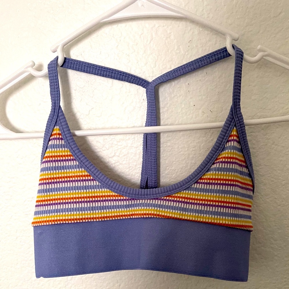 Striped Racerback Bralette💜💛🧡🤍